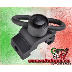 METAL GANCIO CINGHIA QD CON ATTACCO PER SLITTE 20mm NERO...