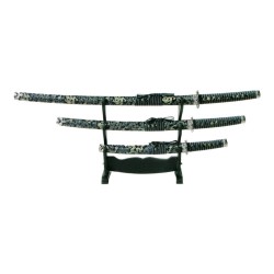 SET ORNAMENTALE KATANA-WAKIZASHI-TANTO (JL029 SET BLU)