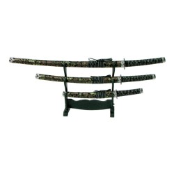 SET ORNAMENTALE KATANA-WAKIZASHI-TANTO (JL029 SET NERO)