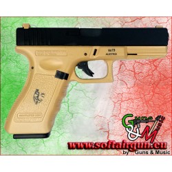 GLOCK 17 SCARRELLANTE FULL METAL-HFC-HG185 CUSTOM TAN...