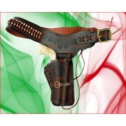 Cinturone in cuoio per revolver stile Cowboy western