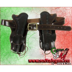 Cinturone in cuoio doppio stile Cowboy western reenactor...